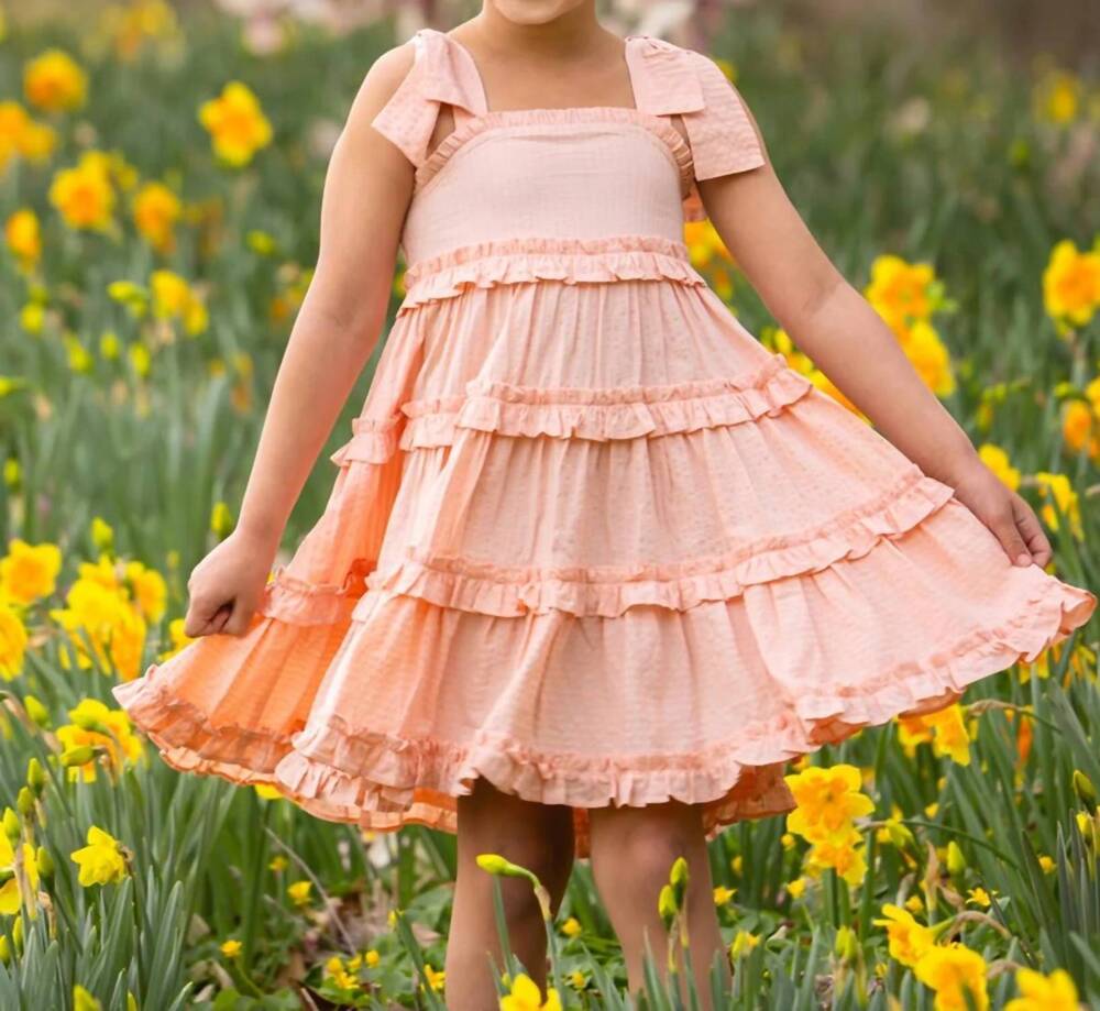 NEW ISOBELLA & CHLOE jane ruffle bow dress in pink
